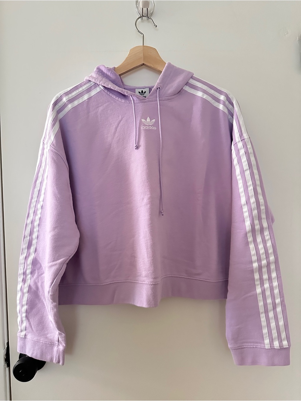 Adidas Trefoil Lavender Cropped Hoodie